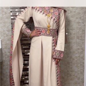Elegant Cream Embroidered Dress